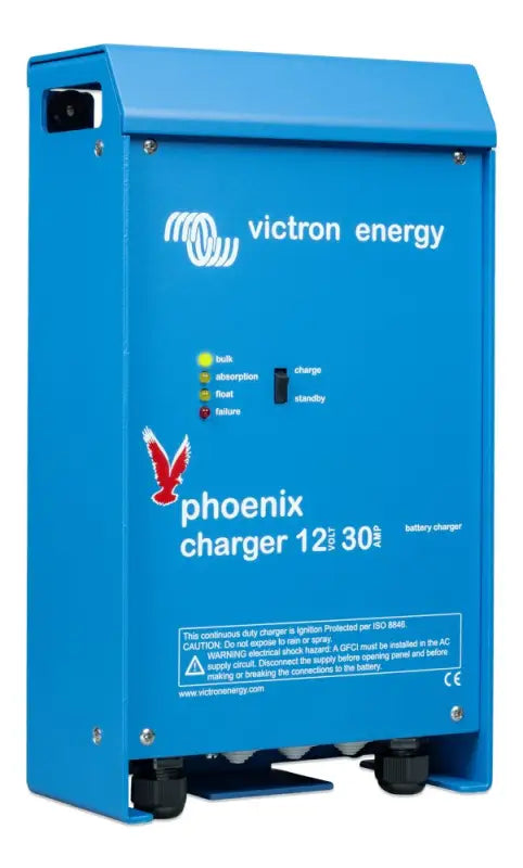 Victron Energy Phoenix Charger showcasing stage charging process for efficient power
