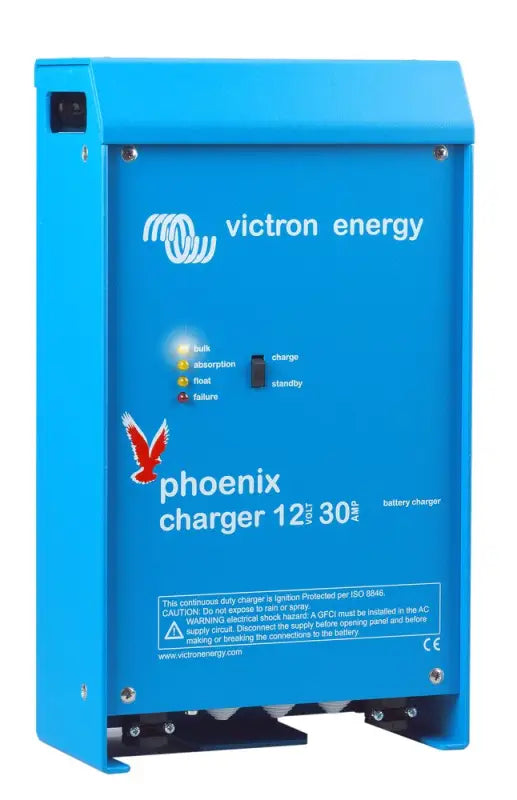 Victron Energy Phoenix Charger 120V showcasing stage charging process for efficient power