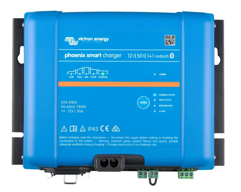 Phoenix Smart IP43 Charger lineup showcasing multiple Victron devices for efficient power