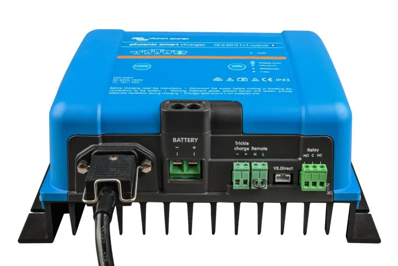 Phoenix Smart IP43 battery charger with plug featured in clear view