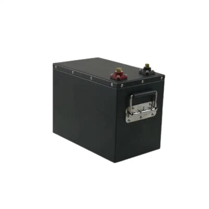 24V 120AH yacht lithium ion battery with black box and red handle