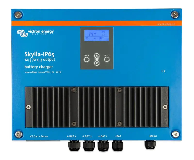 Skylla IP65 battery charger with advanced charge algorithm technology displayed in sky setting
