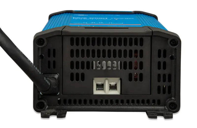 Blue Smart IP22 Charger with Bluetooth power inverter and cable visible.