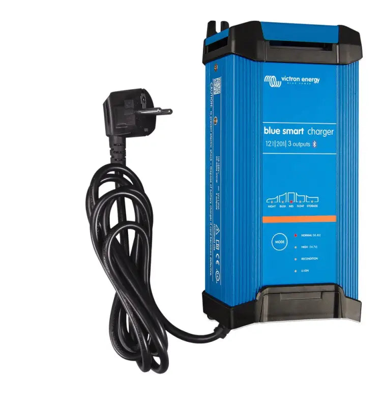 Smart IP22 charger portable for car and truck displayed in blue