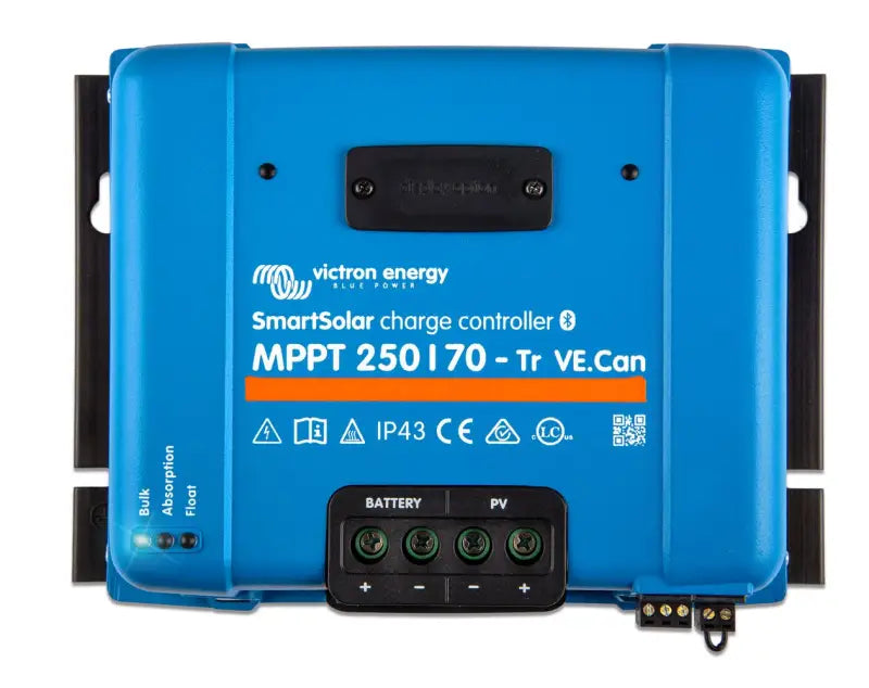 SmartSolar MPPT 250/70 controller displayed for energy efficient power management.