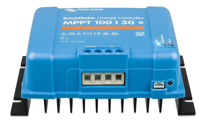 Close-up of SmartSolar MPPT charge controller on white background