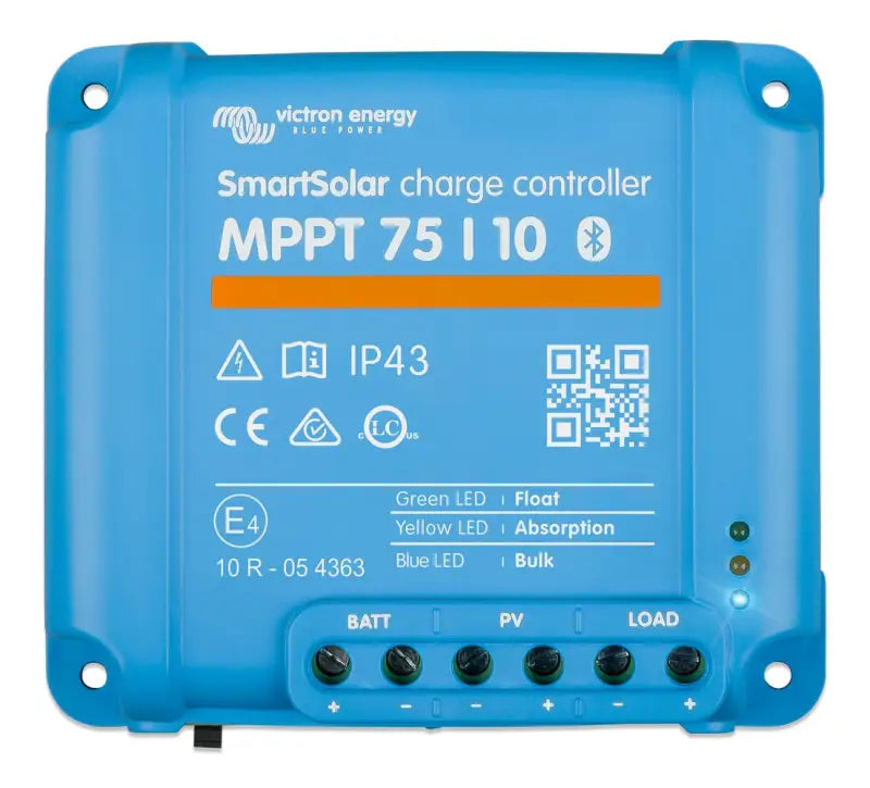 SmartSolar MPPT 75/110 charge controller unit on display