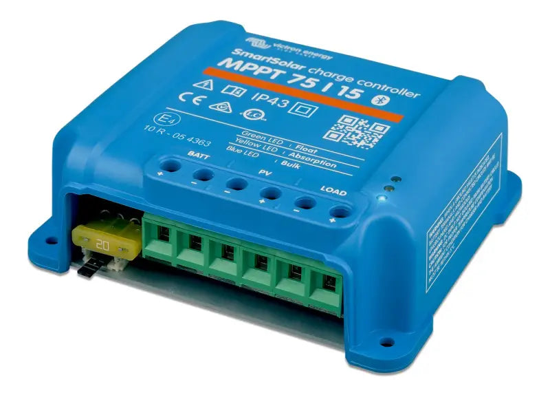 SmartSolar MPPT blue power supply unit with output and two outlets featured image.