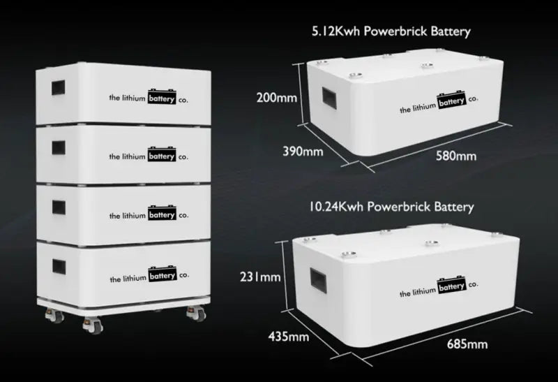 Dimensions of the 48V 100Ah lithium solar power brick portable refrigerator