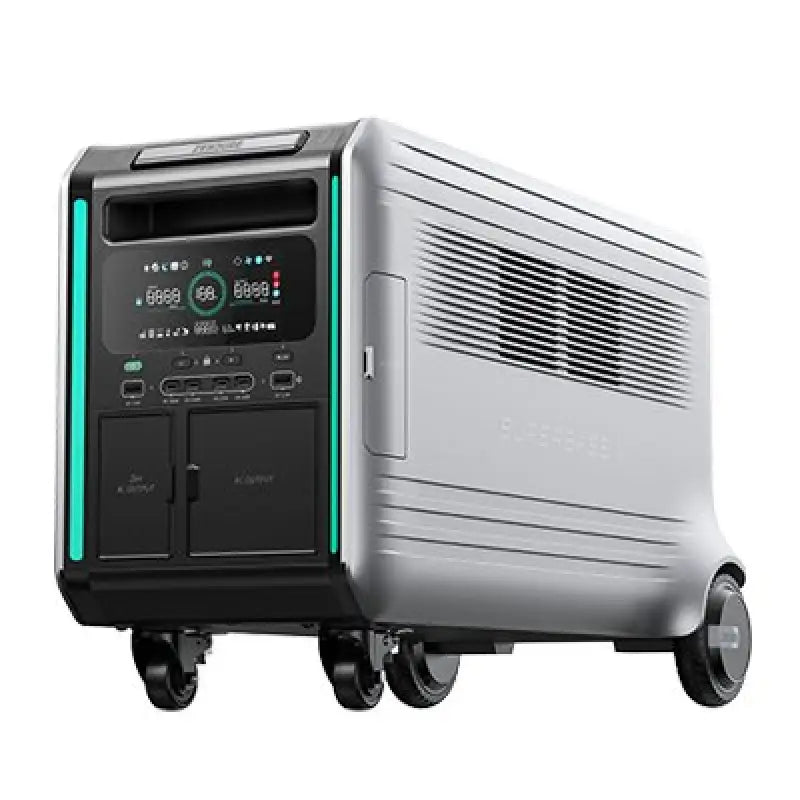 SuperBase V6400 portable generator harnessing solar and wind power, with 100W max USB.