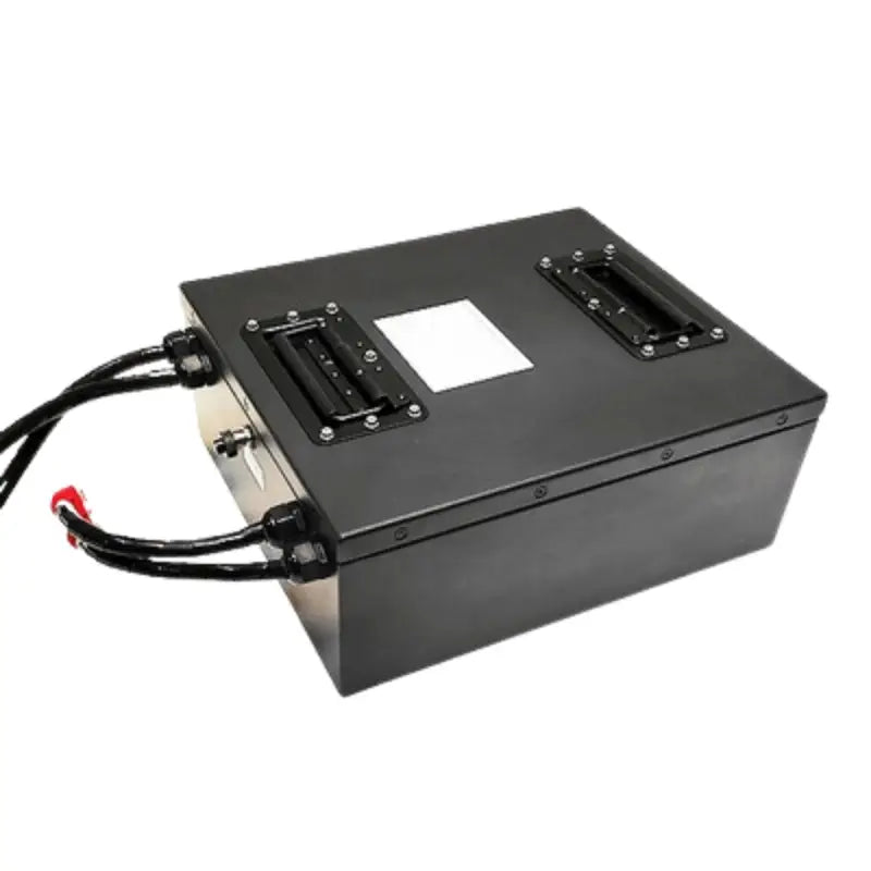 24V 100AH lithium ion battery box with power cord attached