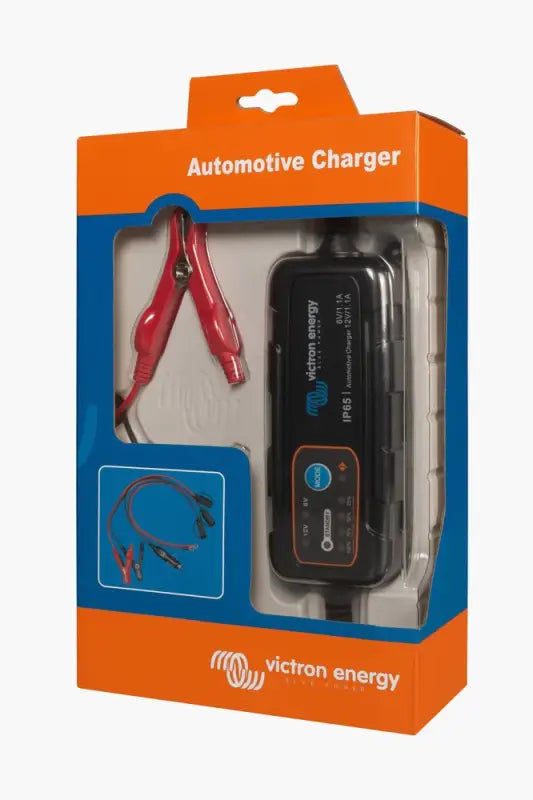 Versatile automotive IP65 charger with jump cord, close-up view