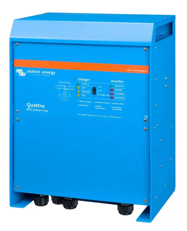 Victron Energy Quattro 3k-12kVA inverter, two AC inputs and remote for constant power