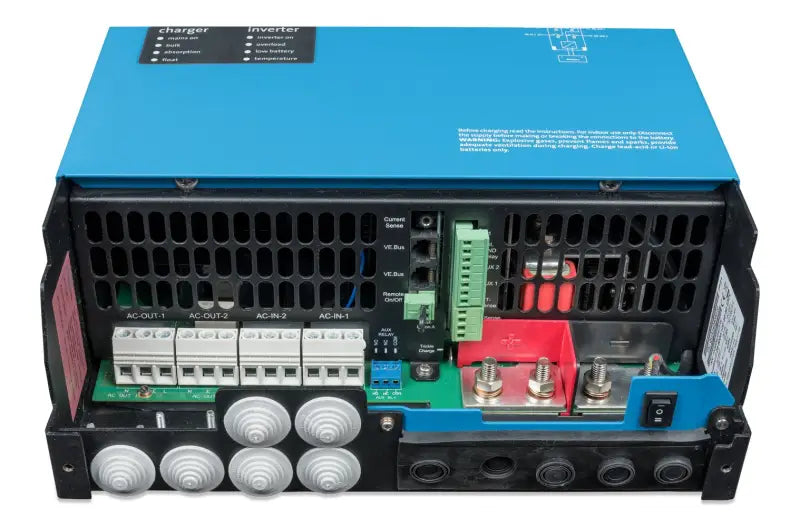 Victron Energy Quattro-II showcasing dual AC inputs for efficient power supply system