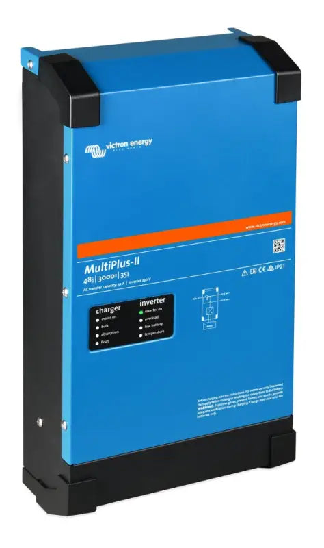Victron Energy’s MultiPlus-II 3kW Invertor with external current transformer displayed