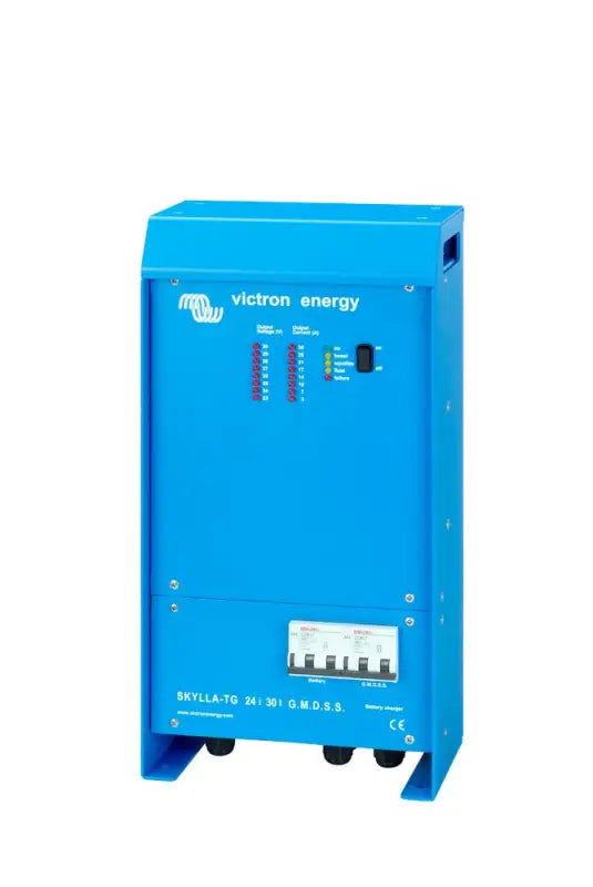 Victron Skylla-TG GMDSS Charger displayed with energy inverter