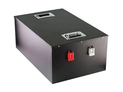 "51.2V 200AH Lithium Battery Pack for AGV Robots - Showcasing high capacity and efficient energy use, perfect for AGV robots, highlighting robust design and industrial applications."