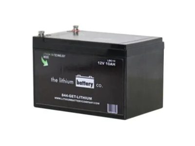 12V 10Ah Lithium-Ion Battery - Showcasing high capacity and long-lasting performance, perfect for solar storage and portable power solutions, highlighting compact design and efficiency.