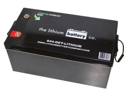 "12V 300Ah Lithium-Ion Battery - Showcasing ultra-high capacity and rapid charging, perfect for off-grid living and RVs, highlighting compact design and energy efficiency."