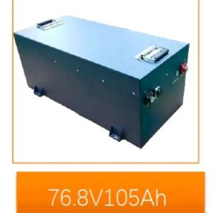 "Extended Range 76.8V LiFePO4 Golf Cart Battery - Showcasing extended range and durability, perfect for golf carts, highlighting advanced safety features and design efficiency."