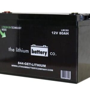 12V 80Ah Lithium-Ion Battery - Showcasing lightweight design and fast charging, perfect for backup power and marine use, highlighting durability and efficiency.