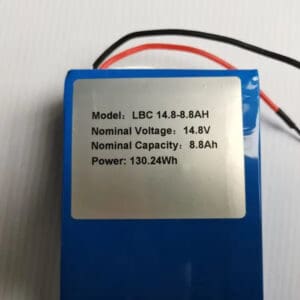 "14.4V 8.8ah Lithium PVC Wrap Battery - Showcasing reliable power delivery and durable PVC protection, perfect for electronic devices, highlighting lightweight design and consistent performance."